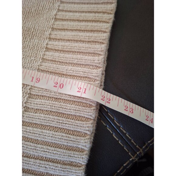 Old Navy Women Cable Knit Sweater Beige XS Crew Neck Chunk Light Academia Preppy - Picture 8 of 8